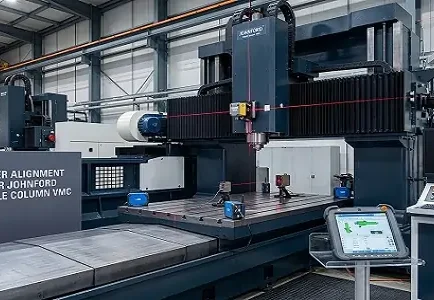 Laser Alignment for Johnford Double Column VMC Machine
